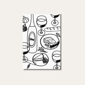 Le Club des Vins - Wenskaart - Zwart - Wijn en Kaas