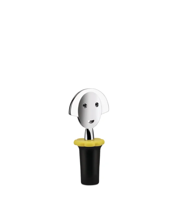 Alessi - anna G Wine Stopper - Black Yellow