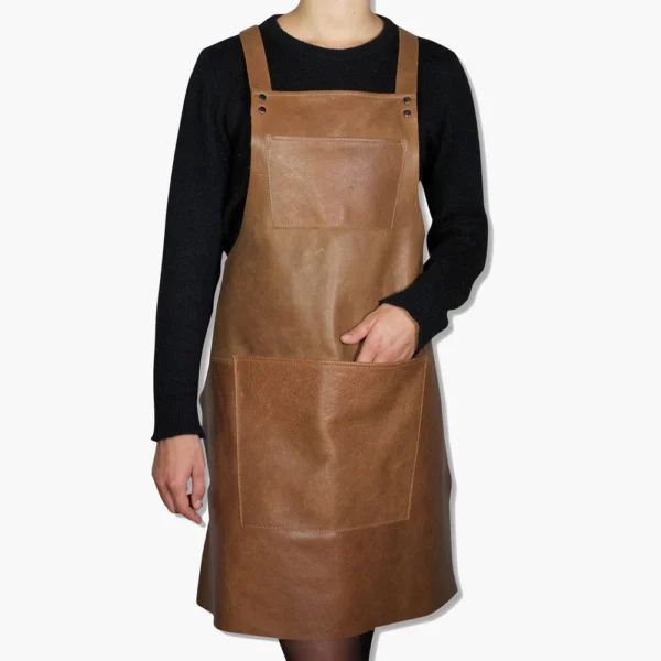 DutchDeluxes - Suspender Apron Leather - Vintage Cognac 2 - Design & Wine - Amsterdam