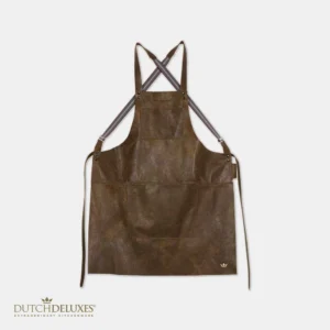 DutchDeluxes - Leather Bib Apron - Vintage Brown - Design & Wine - Amsterdam - Dutch Wine - Sommelier