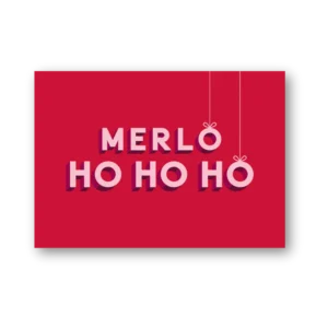 Le Club Des Vins - Wenskaart - Merlo ho ho ho - Design & Wijn - Amsterdam - Nederlandse Wijn - Proeverij - Design Accessoires