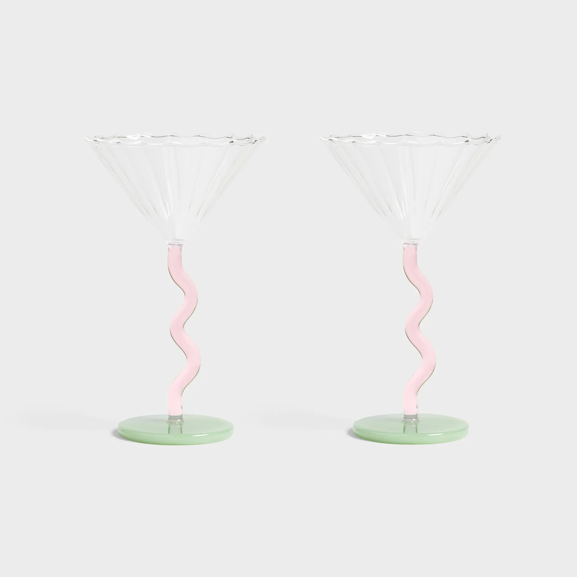 &Klevering | Coupé Curve Pink | 2er-Set – Design & Wein – Amsterdam – Niederländischer Wein – Verkostung – Designaccessoires – Cocktailgläser