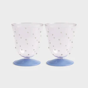 &Klevering | Waterglas Dot Roze | set van 2